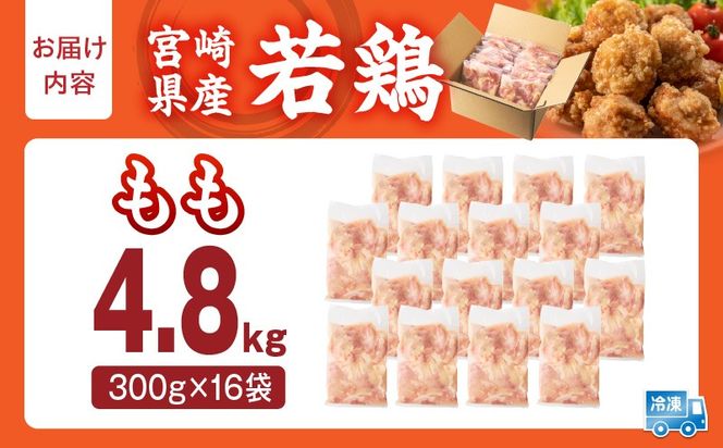宮崎県産 若鶏切身もも肉 4.8kg（300g×16袋）_b0783_it_x2