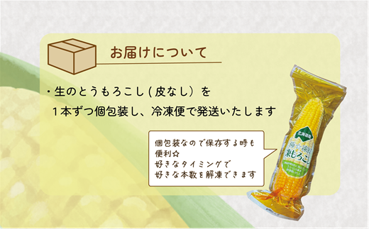 ＜ささや農園産 極★凍結とうもろこし 12本＞北海道 道産 国産 乙部町 とうもろこし とうきび 冷凍 急速冷凍 鮮度そのまま 甘さ 糖度 個包装 ゴールドラッシュ 恵味ゴールド