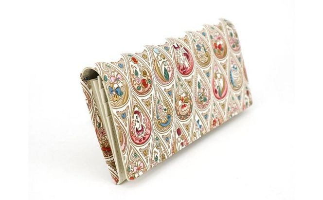 【文庫屋大関】束入れ 花と猫＜ローズ＞【皮革工芸品】 財布 お札 お札入れ 長財布 カード 小銭 牛革 手作り 日本製 墨田区 東京都