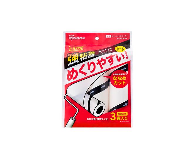 カーペットクリーナー スペアテープ強粘着 3P×6個 ななめカット NC-SK903P ホワイト アイリスオーヤマ 粘着カーペットクリーナー トルクル スペアテープ 90周巻 強粘着 粘着クリーナー スペア ななめカット 日用品 