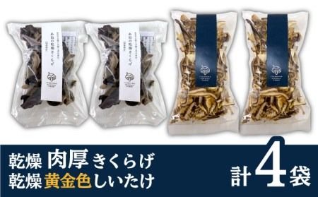 乾燥 肉厚 国産 きくらげ ＋ 乾燥 黄金色 しいたけ 各2袋セット 糸島市 / きのこファーム [AFC006] 乾燥シイタケ キクラゲ 乾燥木耳 国産 干ししいたけ 干し椎