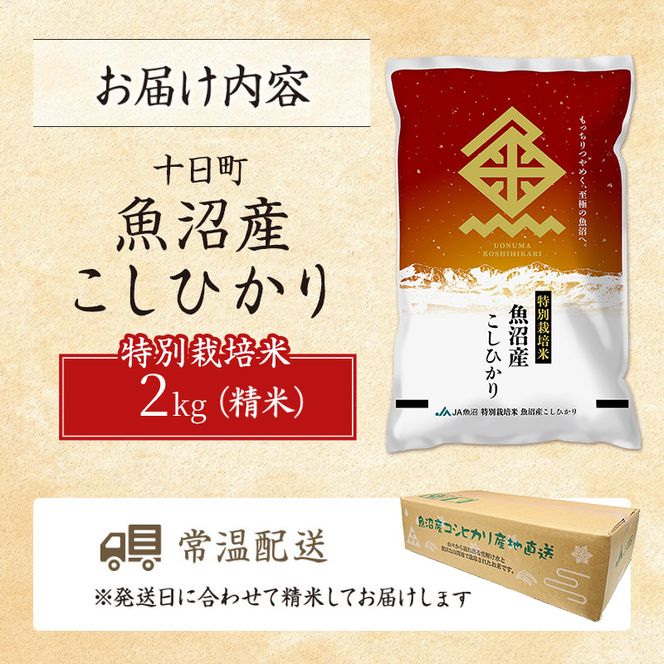 特別栽培米 魚沼産こしひかり(十日町地域) 精米 2kg 米 お米 コシヒカリ 十日町市