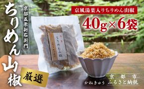【かねきゅう】五条新右衛門 京風湯葉入りちりめん山椒 40g×6｜京都 ちりめん山椒 卸売市場 人気セット［ 京都 京都市中央市場 厳選 ちりめん山椒 小分け パック 人気 おすすめ お取り寄せ 通販 送料無料 ふるさと納税 ］ 261009_B-EA03