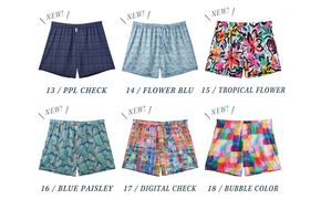 メンズ 下着 ショート トランクス Lサイズ 3枚 / 特別色 / 15 Tropical flower×16 Blue paisley×17 Digital check / ZIVANE ジバン / 締め付け感の無い / 専用BOX付き アンダーウェア