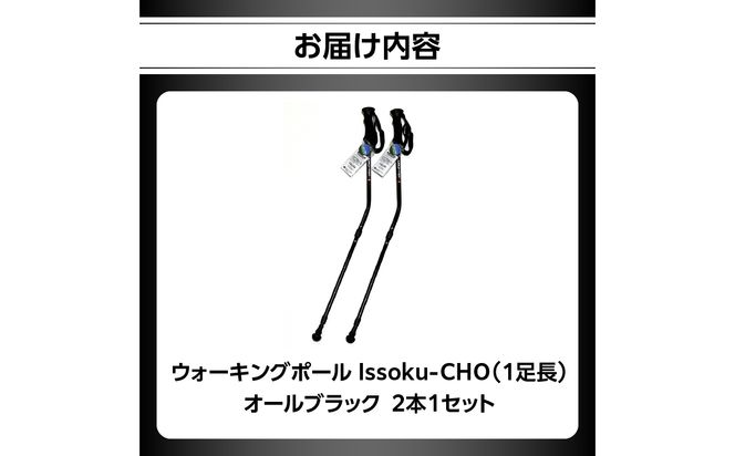 【R17035】ウォーキングポール Issoku-CHO（1足長） オールブラック 2本1セット