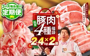 mrzZ071 【定期便】国産豚肉 4種 2.4kg×全2回【氷温熟成×極味付け 小分け 300gパック ぶたにく 普段使い 野菜炒め 切り落とし 訳あり サイズ不揃い 2026年2月＆5月発送】