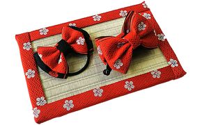 畳縁アクセサリ−縁結びセット（レッド） 民芸品 工芸品 雑貨 日用品 