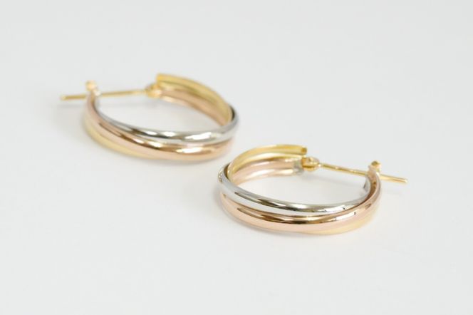 K18YG/K18PG/PT トリニティピアス-18mm 130444 SWAE051-b