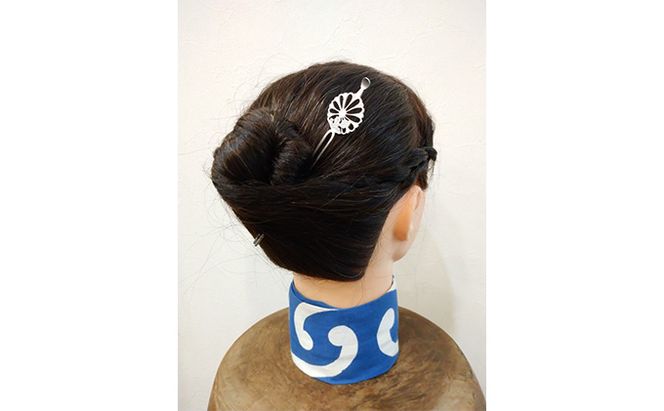 かんざし 平打ち簪 菊 かざり工芸三浦 髪飾り ヘアアクセサリー 和装 普段使い アクセサリー 民芸品 工芸品 伝統工芸品 おしゃれ かわいい 東京 東京都 墨田区