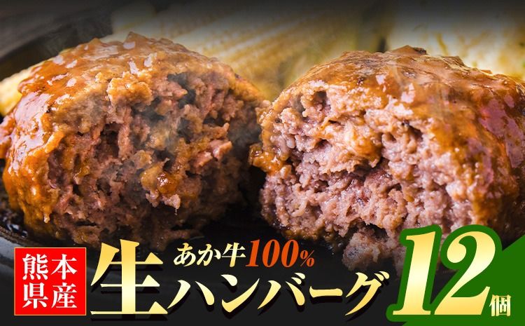 熊本県産あか牛100%生ハンバーグ 140g×12個 入り [30日以内に出荷予定(土日祝除く)] 冷凍 ハンバーグ---mna_faknhamv_30d_26_12000_12p---