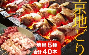 【数量限定200】絶品！希少品種！京丹後産 京地どり 焼き鳥5種盛り合わせ 40本　YK00700