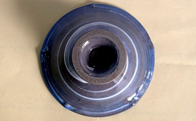 やちむんデザート皿 (青)  食器 陶器  工芸品 ギフト 沖縄市 / 唐仙窯[BCBK014-01]