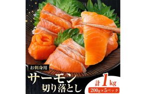お刺身用 サーモン切り落とし (計1kg) 鮭 小分け 真空 パック 冷凍 刺身 シャケ サケ 魚 魚介 漬け丼 海鮮丼 【丸正水産】【AW-116】