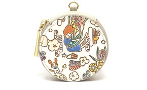 【文庫屋大関】マカロンポーチ 恋するもろこしガール【皮革工芸品】 ポーチ ミニポーチ 小物入れ アクセサリー入れ イヤホン入れ 収納 保管ケース 手のひらサイズ  本革 革 皮革 工芸品 工芸 雑貨 ギフト プレゼント 日本製 東京