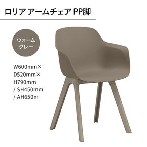 椅子 おしゃれ ロリア アームチェア ウォームグレー PP脚 P3003-1WJ [アダル 福岡県 宇美町 um40azo830047] いす イス オシャレ ベンチ 家具 インテリア グレー