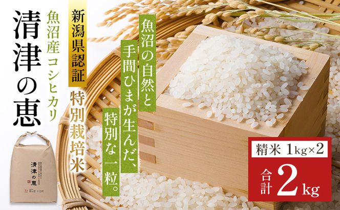 令和7年産魚沼産特別栽培米コシヒカリ［清津の恵］精米2kg（１kgx2袋）