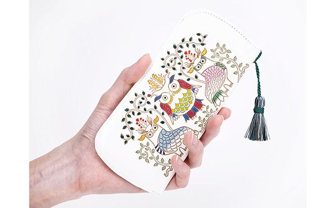 【文庫屋大関】メガネケース　ふくろう【皮革工芸品】 ファッション小物 民芸品 