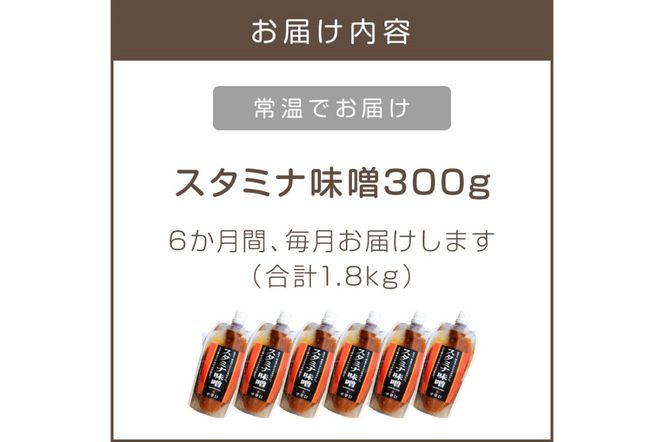 【A5-246】味付け簡単！特製味噌ダレ「スタミナ味噌」【6カ月定期便】