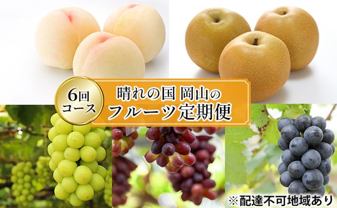 フルーツ 定期便 2026年 先行予約 晴れの国 岡山 の フルーツ 定期便 6回コース 桃 ぶどう 梨 岡山県産 国産 フルーツ 果物 ギフト 