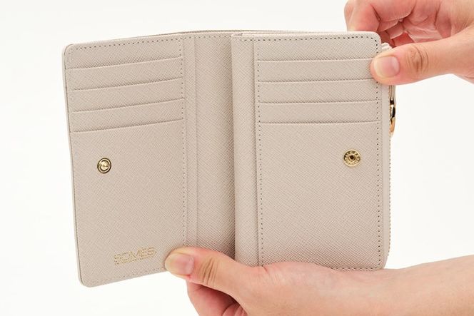 SOMES LF折財布 （アイボリー）PT-73 [ソメスサドル 北海道 砂川市 12260816-a] ソメス 財布 レディース 二つ折り 二つ折 2つ折り L字ファスナー l字ファスナー L字 本革 革 革製品 レザー ウォレット サイフ さいふ somes saddle