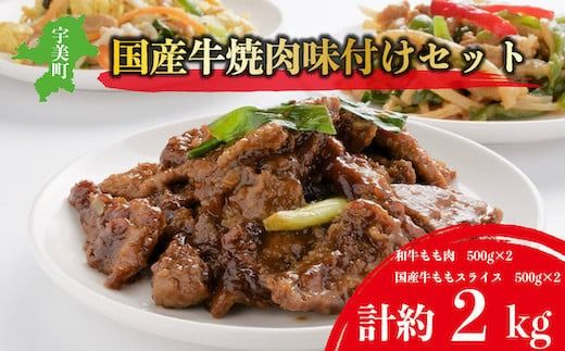 豪華国産牛焼き肉味付けセット 合計約2kg　EZ012