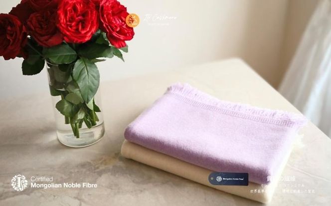 G3333 『Noble Fibre』100％カシミヤ・大判ストール オーガニックホワイト 【高級 カシミア おしゃれ ファッション 防寒 かしみあ】