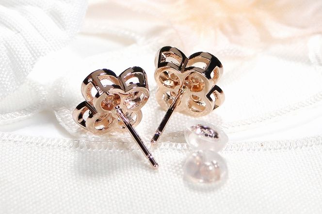 K18PG【0.26ct】ダイヤモンド クローバー ピアス CSP00048-18P SWAV086-c