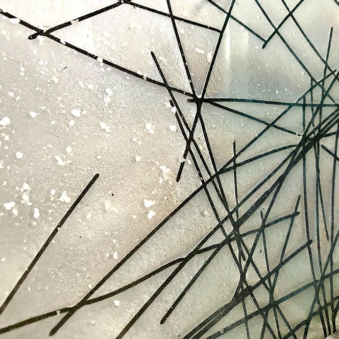 【皿】おもてなし皿　和モダン　ガラス皿　乳白・金彩　小皿4枚セット　F