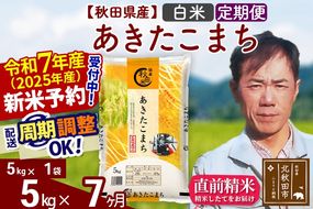 ※令和7年産 新米予約※《定期便7ヶ月》秋田県産 あきたこまち 5kg【白米】(5kg小分け袋) 2025年産 お届け周期調整可能 隔月に調整OK お米 みそらファーム|msrf-10307