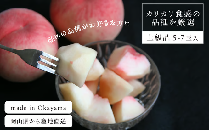 【2026年先行予約】硬め桃 上級品 5-7玉入 (岡山県産) 【KF-A012-02】