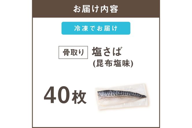 【E-096】【骨取り】さば使用 塩さば(昆布塩味) 40枚入