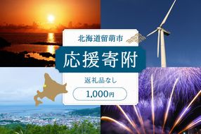 北海道留萌市 寄附金のみの応援受付 1,000円コース（返礼品なし寄附のみ1,000円）R031-002
