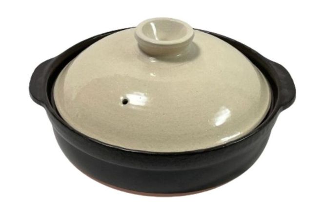 【萬古焼（ばんこやき）】8号 モノトーン土鍋 セラミックコーティング 内山製陶所 【土鍋 2～3人用 セラミック モノトーン 直火用 電子レンジ対応 お手入れ簡単 食洗器対応 三重県 三重 四日市市 四日市 四日市市ふるさと納税 四日市ふるさと納税】