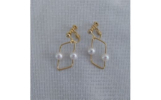 20-31伊勢志摩あこや本真珠イヤリング・レクタングル(横)G