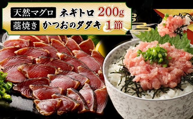 【お試しセット】 土佐流藁焼きかつおのたたき１節と高豊丸ネギトロ２００ｇ 魚介類 海産物 カツオ 鰹 わら焼き 高知 コロナ 緊急支援品 海鮮 冷凍 家庭用 訳あり 不揃い 規格外 小分け 個包装 まぐろ マグロ 鮪 ねぎとろ 藁 藁焼き かつお 室戸 ttk ngt　tk060