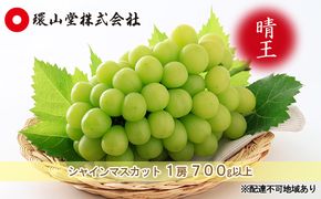 ぶどう 2026年 先行予約 シャイン マスカット 晴王 1房 700g以上 マスカット ブドウ 葡萄  岡山県産 国産 フルーツ 果物 ギフト 環山堂 