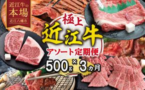 【期間限定】極上近江牛500g　食べ方色々！アソート定期便【ZZ61W】（滋賀県　近江八幡市）