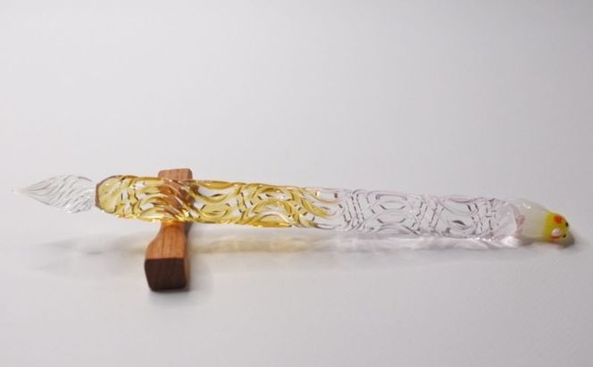 clarto　ガラスペンlavie（インコ）　筆記用具 ガラスペン 硝子ペン 手作り ガラス 硝子 かわいい インク 手紙 日記 プレゼント ギフト 墨田区 東京都