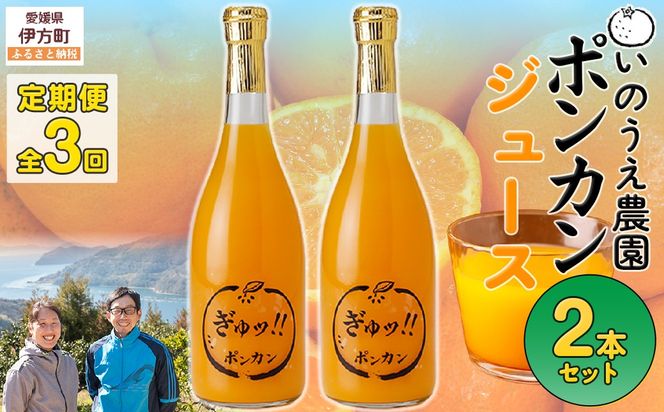 【定期便】いのうえ農園 ポンカンジュース2本セット 全3回※離島への配送不可 IKTAI024