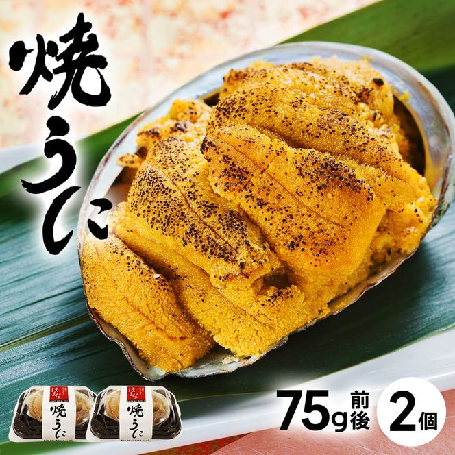 【12/24まで年内配送・年末配送可】 うにの貝焼き 150g 75g × 2個 焼きウニ 無添加 天然 ムラサキウニ 魚貝類 ウニ うに 焼きうに 加工品 惣菜 [56500611_2]