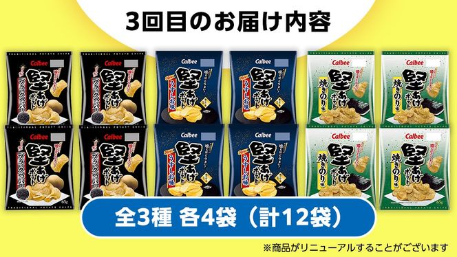 【 スナック菓子 3ヶ月 定期便 】 カルビー 湖池屋 人気 48袋 詰め合わせ バラエティ セット スナック ポテトチップス ポテチ ポテトチップ 菓子 お菓子 おかし おやつ おつまみ 大量 BIGBAG 堅あげポテト のりしお うすしお ブラックペッパー 頒布会 ジャガイモ じゃがいも まとめ買い [DA018us]