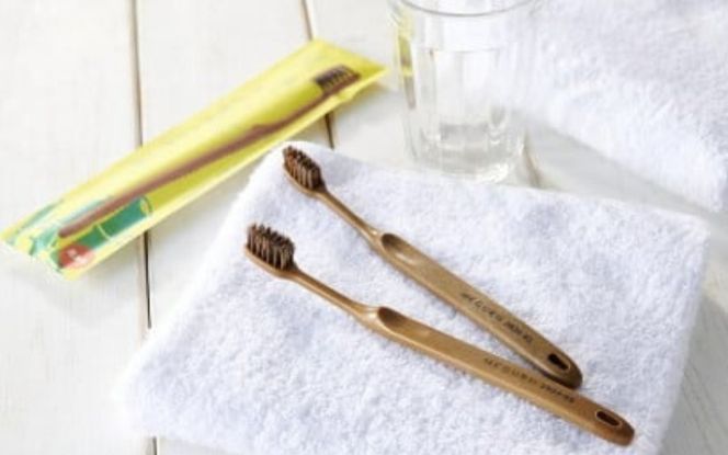 MEGURU 竹の歯ブラシ 花馬毛 4本セット fain0006