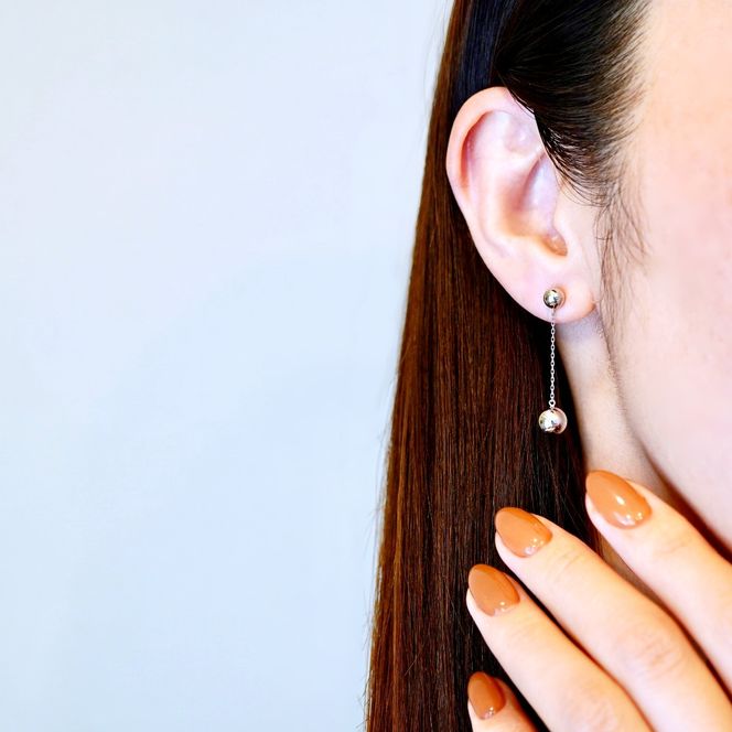 Pt900 プラチナ 地金 ボール チェーン ピアス 保証書付 M912-1 242-025-a