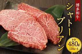 肉 博多和牛 シャトーブリアン 120g×4枚 計480g [くしだ企画 福岡県 筑紫野市 21760611] 牛肉 牛 和牛 ステーキ ヒレ ひれ ヒレ肉 牛ヒレ 冷凍 福岡県産