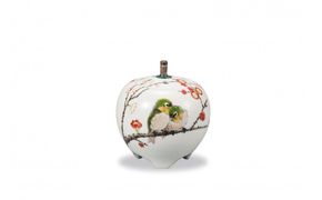 3号香炉　紅白梅に鳥　中村陶志人 民芸品 工芸品 雑貨 日用品 インテリア 香り 小物 172111_CY3094