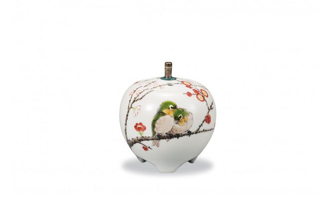 3号香炉　紅白梅に鳥　中村陶志人 民芸品 工芸品 雑貨 日用品 インテリア 香り 小物 172111_CY3094