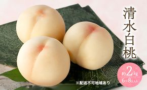 桃 2026年 先行予約 清水 白桃 2kg 6～8玉 もも モモ 岡山 国産 フルーツ 果物 ギフト 桃茂実苑