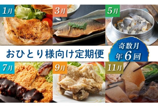 初音の定期便!!奇数月年6回お届け[おひとり様向け]6回定期便 簡単調理 料理 おかず 惣菜 頒布会 送料無料