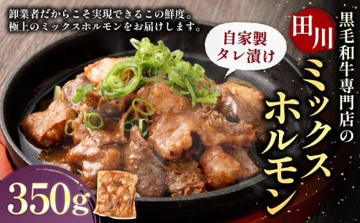 九州産 黒毛和牛専門店の「田川ミックスホルモン(自家製タレ漬け)」 350g×1個 / ホルモン ミックスホルモン 牛肉 黒毛和牛