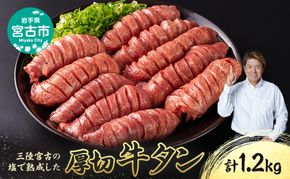 三陸宮古の塩を使用した 熟成牛タン スライス 1.2kg (200g×6p) セット 詰め合わせ 厚切り牛タン 味付け肉 味付き肉 牛たん 牛タン 牛肉 牛 肉 お肉 厚切り 熟成 タン 冷凍 冷凍牛たん 焼き肉 焼肉 キャンプ BBQ アウトドア 岩手 岩手県 宮古市